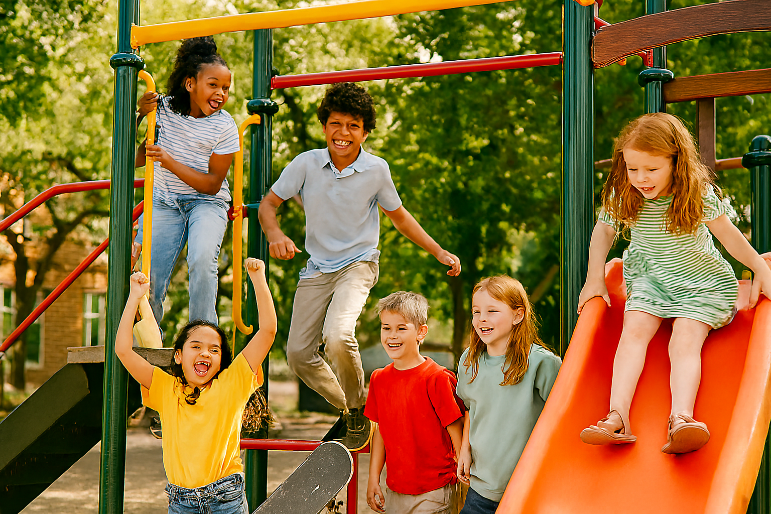 Children playing in a park